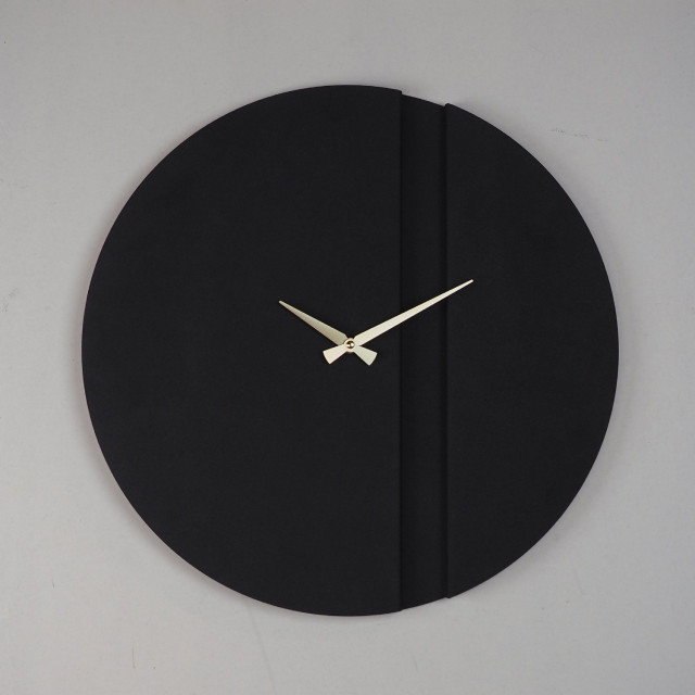Ceas de perete rotund negru din metal 46 cm Block The Home Collection