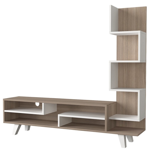 Comoda TV alba/maro din lemn 150 cm Isabel The Home Collection