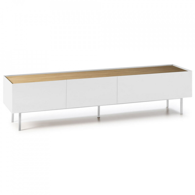 Comoda TV alba/maro din lemn 180 cm Arista Teulat