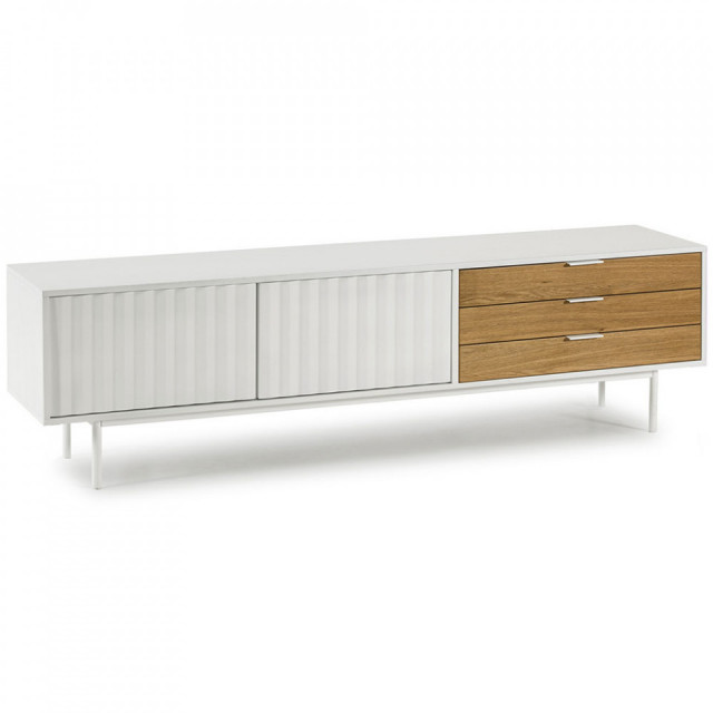Comoda TV alba/maro din lemn 180 cm Sierra Teulat