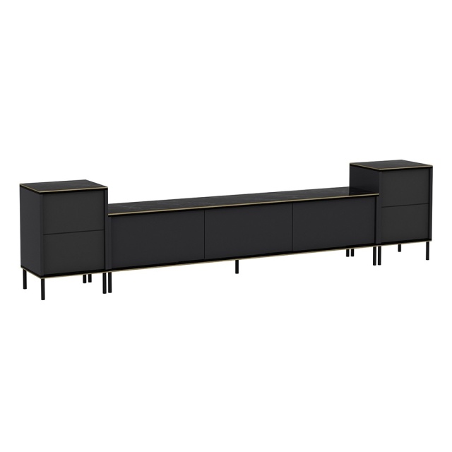 Comoda TV gri antracit din lemn 180 cm Imaj 2 The Home Collection