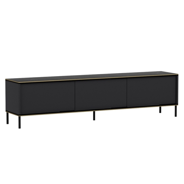 Comoda TV gri antracit din lemn 180 cm Imaj The Home Collection