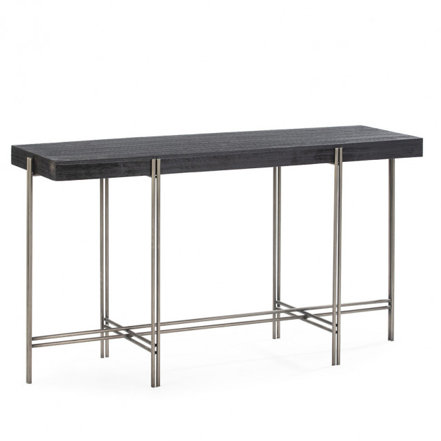 Consola neagra/argintie din metal 135 cm Gruper Thai Natura