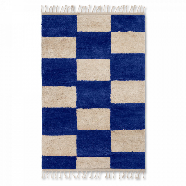 Covor albastru/alb antic din lana 120x180 cm Mara Ferm Living