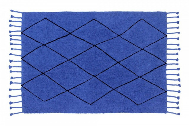 Covor dreptunghiular albastru din bumbac 140x200 cm Bereber Sapphire Lorena Canals