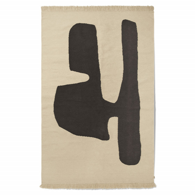 Covor maro/negru din fibre naturale 160x250 cm Kelim L Ferm Living