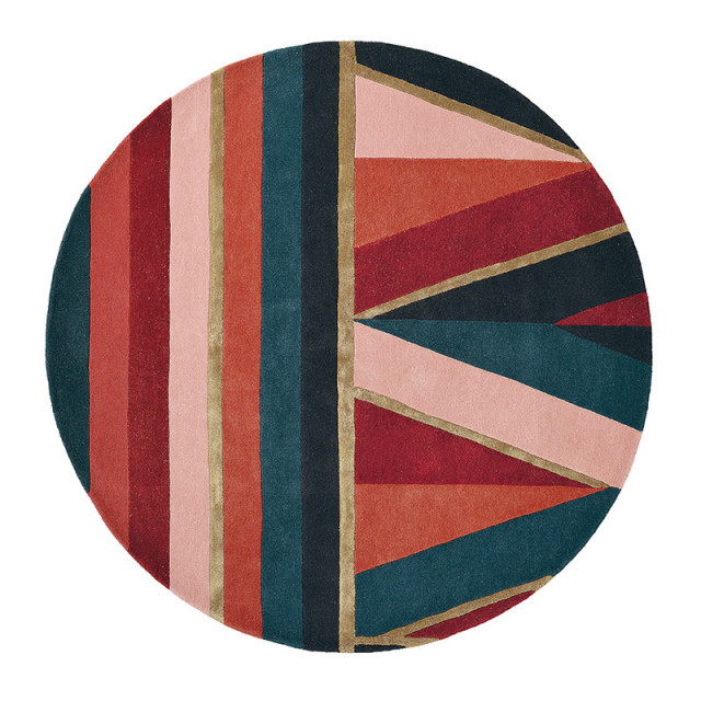 Covor multicolor din fibre TB Sahara-Burgun Round Brink & Campman (diverse dimensiuni)