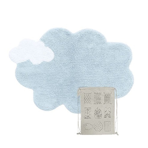 Covor pentru copii alb/albastru deschis din bumbac 70x100 cm Mini Dream Lorena Canals
