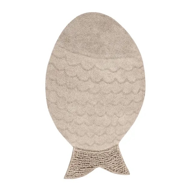 Covor pentru copii crem din bumbac 110x180 cm Big Fish Lorena Canals