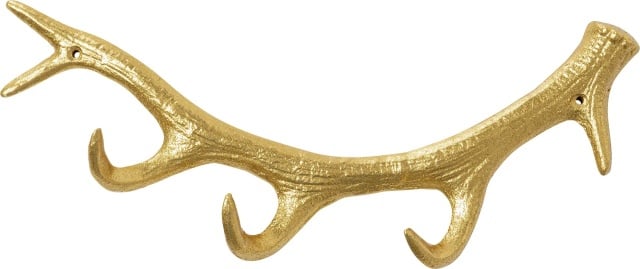 Cuier auriu din metal Antler Kare