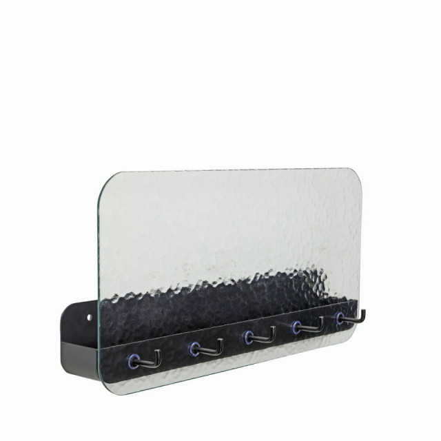 Cuier cu raft negru din metal Shack Hubsch