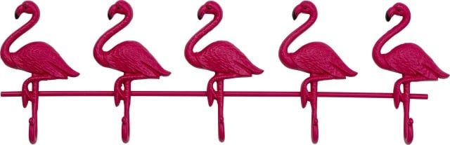 Cuier roz din metal Flamingo Kare