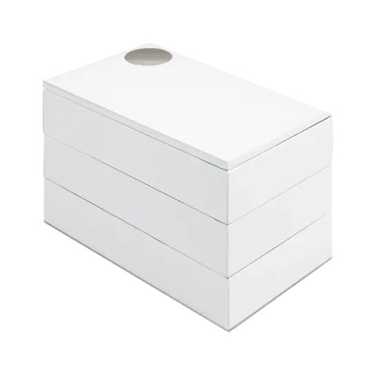 Cutie pentru bijuterii alba din lemn Spindle Umbra