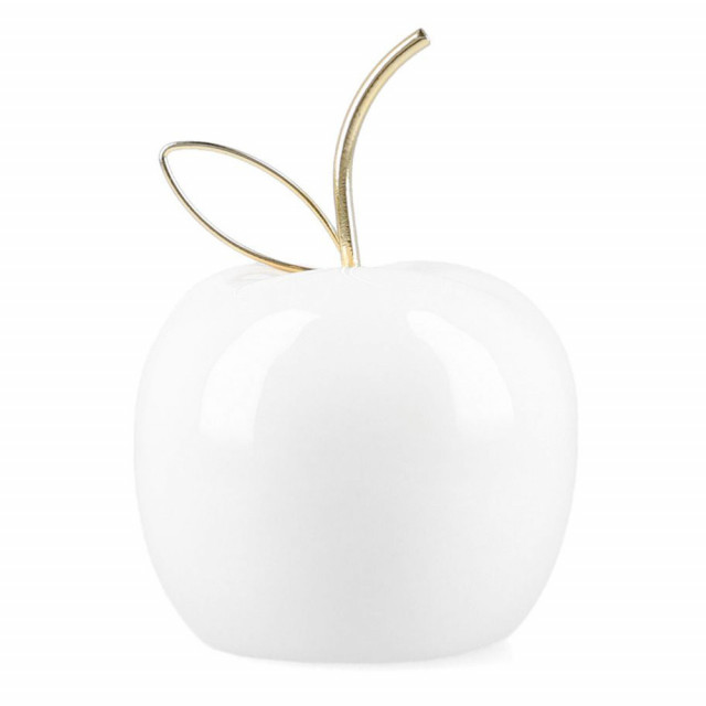 Decoratiune alba/aurie din ceramica 12 cm Keo Homla