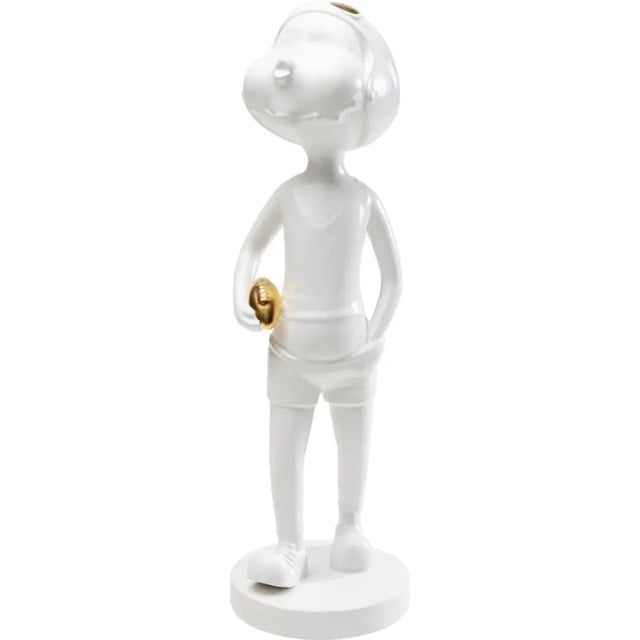 Decoratiune alba din ceramica 41 cm Ball Girl Kare