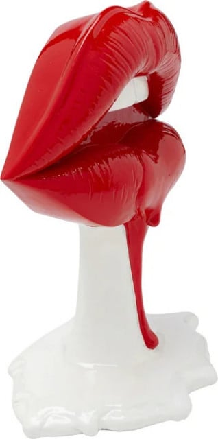 Decoratiune alba/rosie din fibre sintetice 26 cm Lips Kare