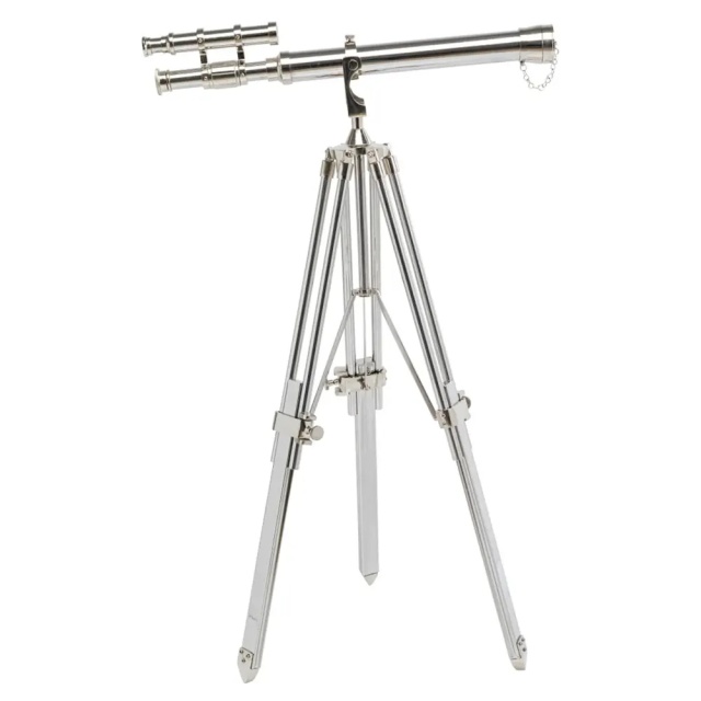 Decoratiune argintie din metal 125 cm Telescope Kare