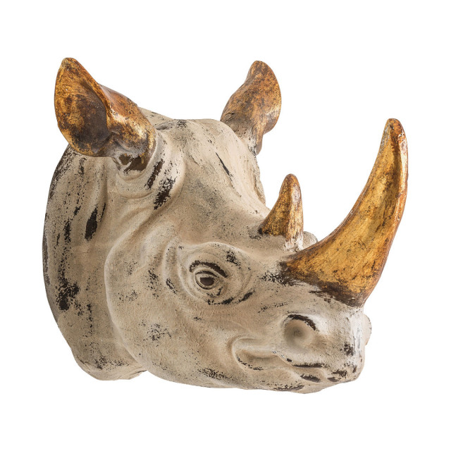 Decoratiune de perete crem/auriu din rasina 53x60 cm Rhino Vical Home