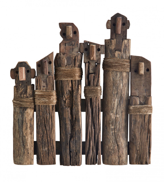 Decoratiune de perete maro din lemn 40x35 cm Lisa Madam Stoltz