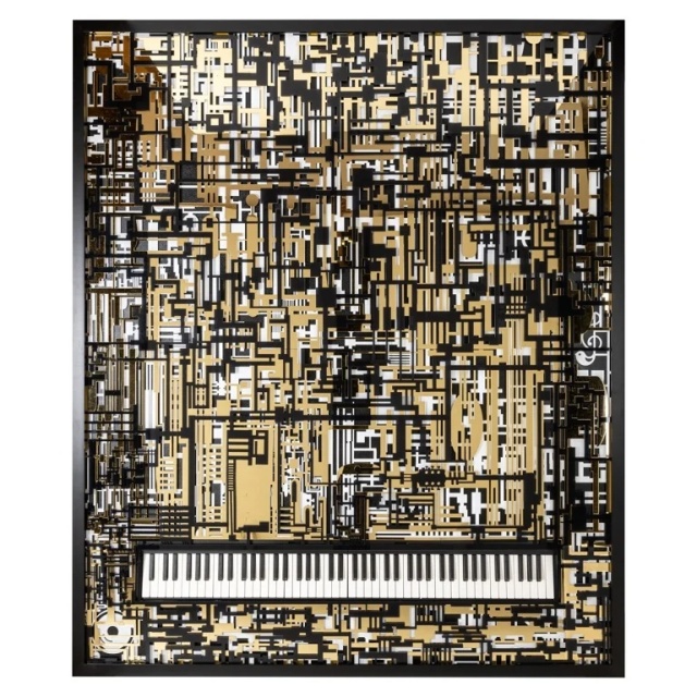 Decoratiune de perete multicolora din plastic 159x189 cm Piano Wibi Richmond Interiors