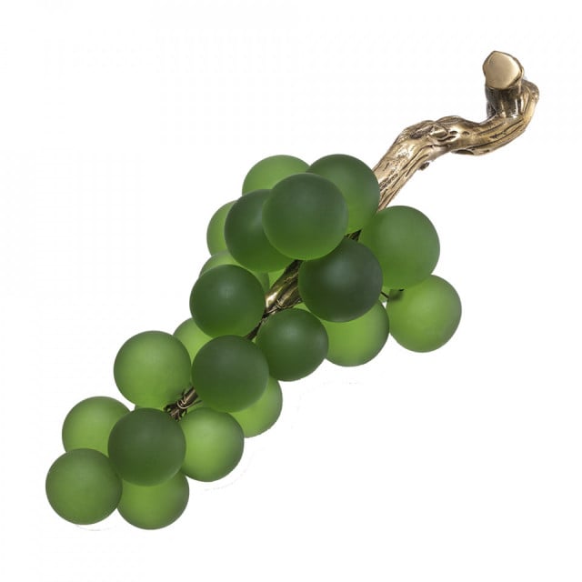 Decoratiune verde/aurie din sticla si alama 20 cm French Grapes Eichholtz