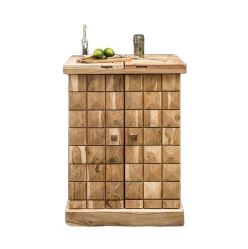 Dulap bar maro din lemn de salcam 90 cm Mosaico The Home Collection
