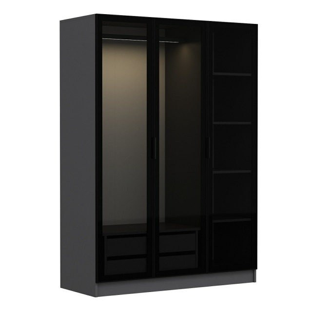 Dulap gri antracit/negru 210 cm Kale Anthracite Black - 2272 The Home Collection