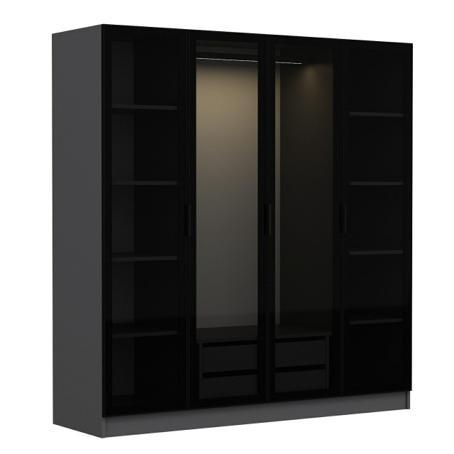 Dulap gri antracit/negru 210 cm Kale Plus - 7810 The Home Collection