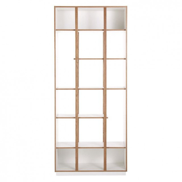 Etajera alba/maro din lemn 210 cm Newbury Woodman