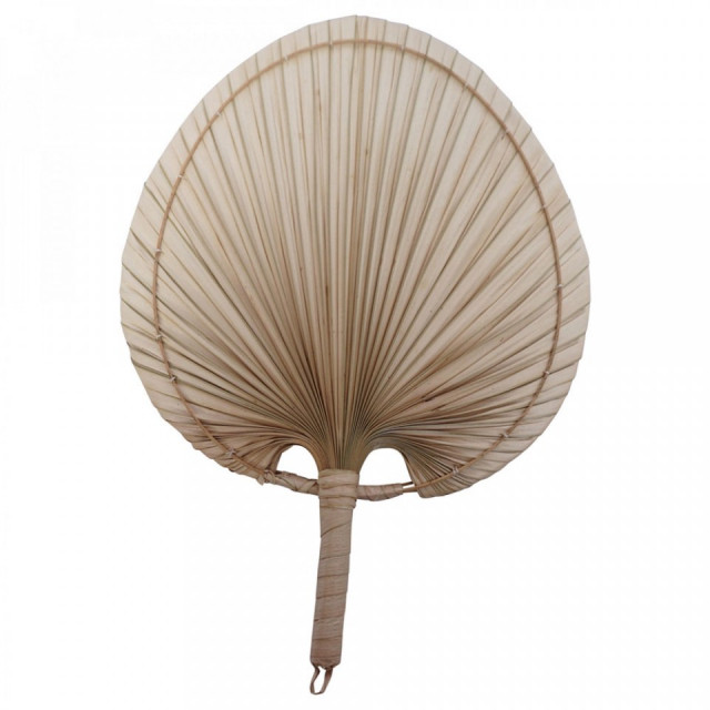 Evantai decorativ crem din frunze de palmier 54 cm Leaf Fan The Home Collection