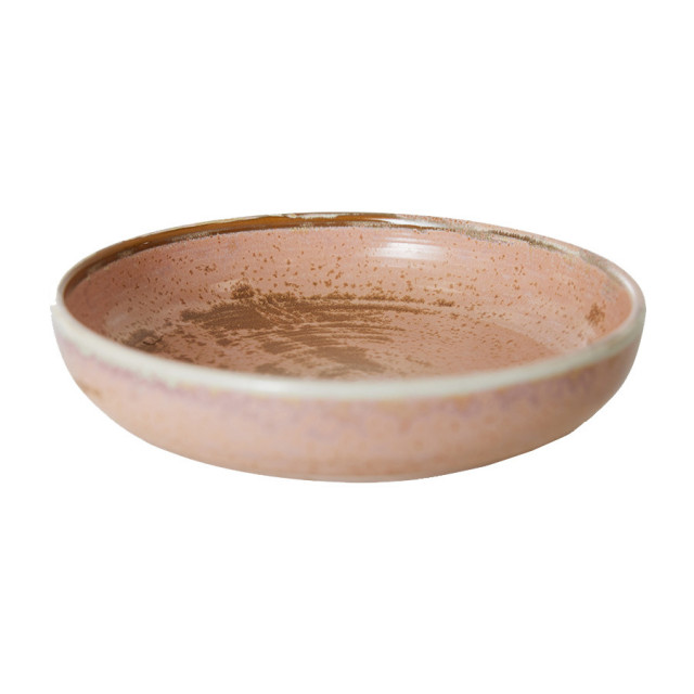 Farfurie adanca roz din ceramica 22 cm Chef HKliving