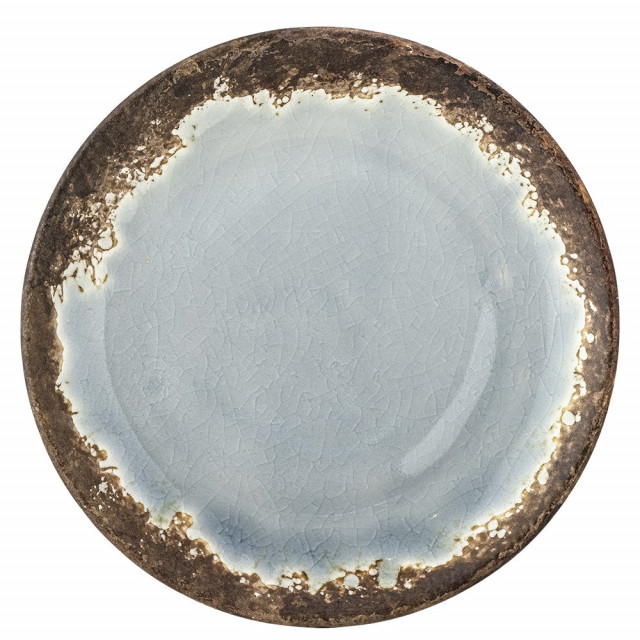 Farfurie intinsa albastra/maro din ceramica 20 cm Pauly Bloomingville