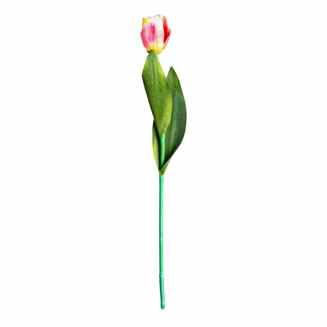 Floare artificiala roz/verde din poliester 64 cm Tulipan Vical Home