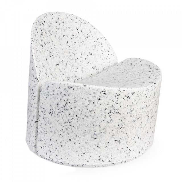 Fotoliu exterior alb terrazzo din plastic Bloom Banne