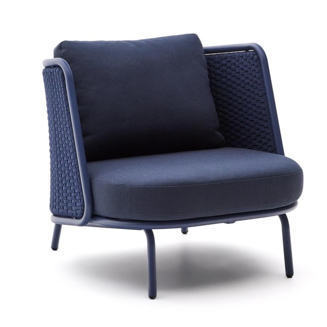 Fotoliu exterior albastru din textil Sedalis Kave Home