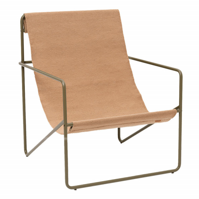 Fotoliu exterior bej nisipiu/oliv din textil Desert Ferm Living