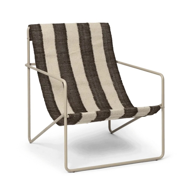 Fotoliu exterior crem/negru din textil Desert Style Ferm Living