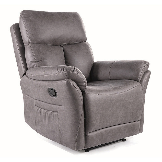 Fotoliu recliner gri din textil Hades The Home Collection