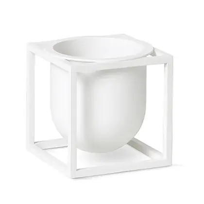 Ghiveci alb din otel 23 cm Kubus Audo Copenhagen