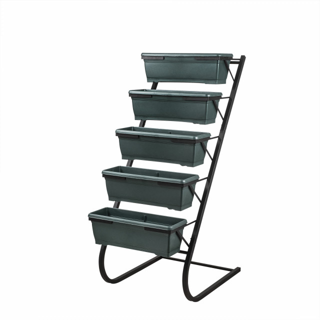 Jardiniera cu 5 niveluri verde/neagra din metal Tiva The Home Collection
