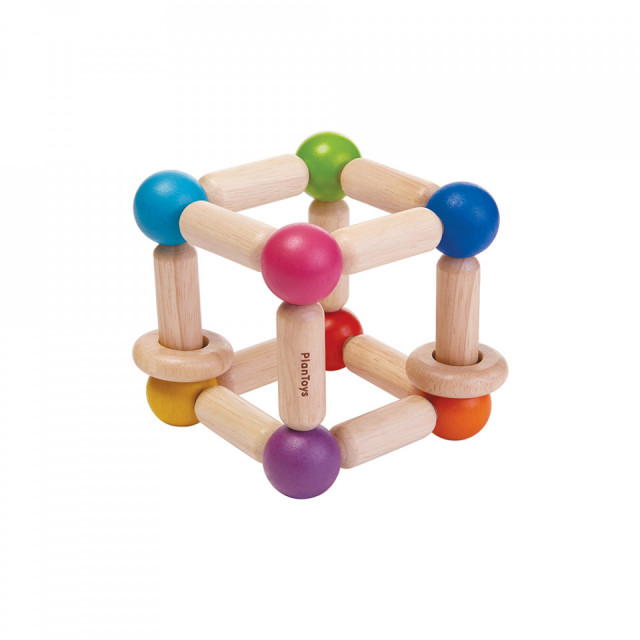 Jucarie multicolora din lemn Square Clutching Plan Toys