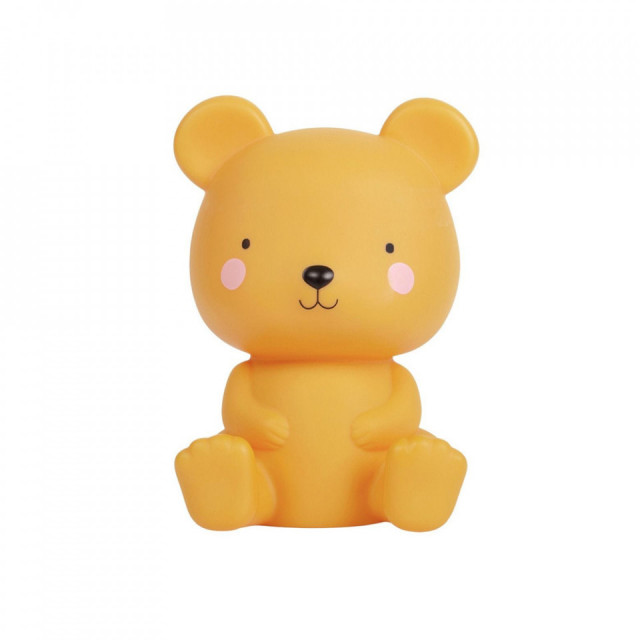 Lampa de veghe maro caramel din fibre sintetice cu LED 13 cm Bear A Little Lovely Company