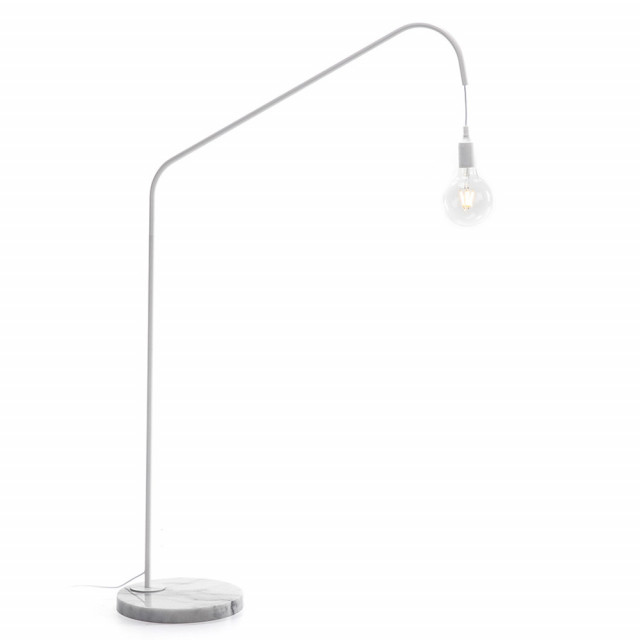 Lampadar alb din marmura si metal 142 cm Hawley Thai Natura
