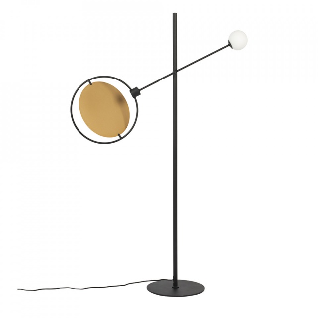 Lampadar dimabil negru/auriu din metal 141 cm Sirius Zuiver