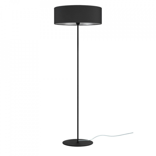 Lampadar gri antracit/argintiu din otel si textil 129 cm Tres Sotto Luce