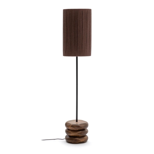 Lampadar maro/negru din lemn 147 cm Kor Kave Home