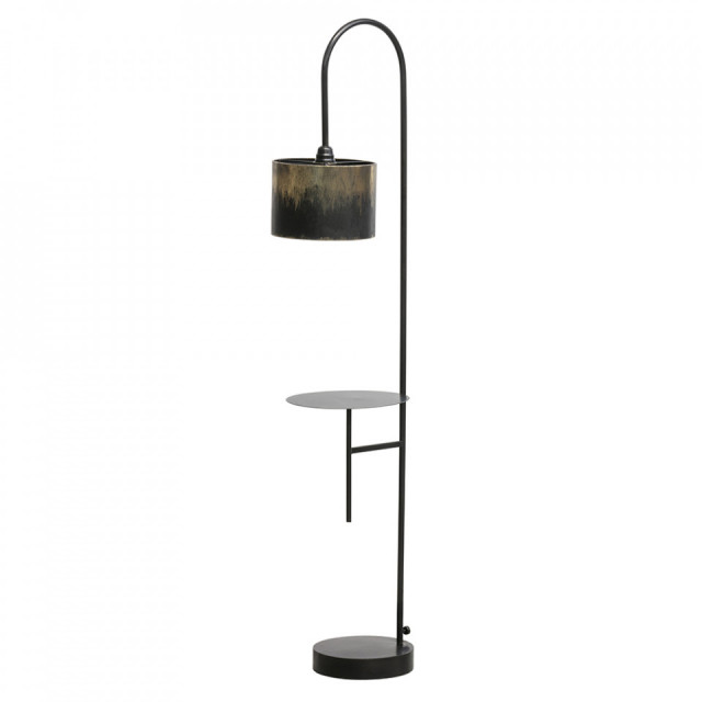 Lampadar negru/auriu din metal 160 cm Blackout BePureHome