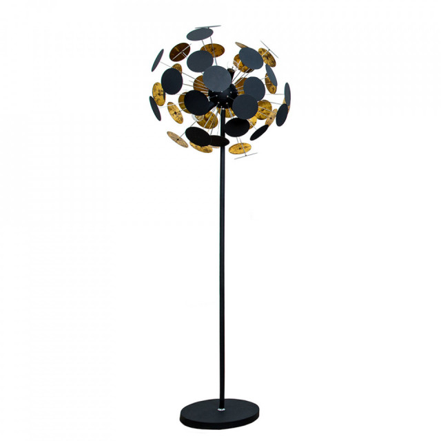 Lampadar negru/auriu din metal cu 4 becuri 170 cm Infinity The Home Collection