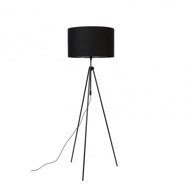 Lampadar negru din material textil si metal 181 cm Lesley Zuiver