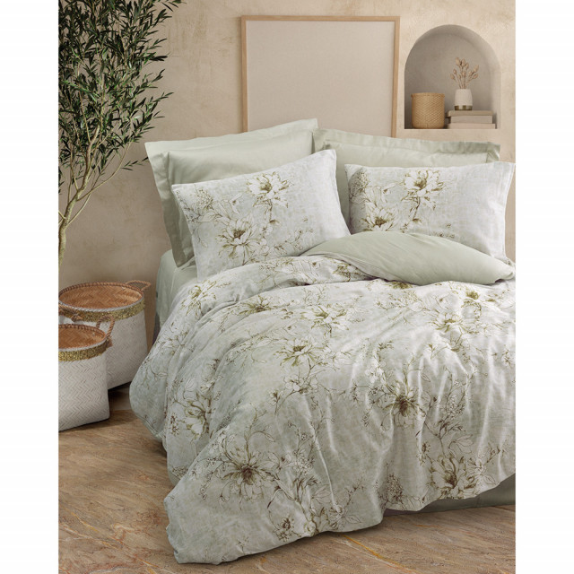 Lenjerie pat bej din bumbac Lucida The Home Collection
